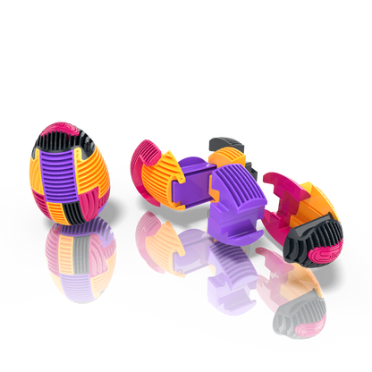 Slida Classic Egg 3D interlocking puzzle complete and in pieces