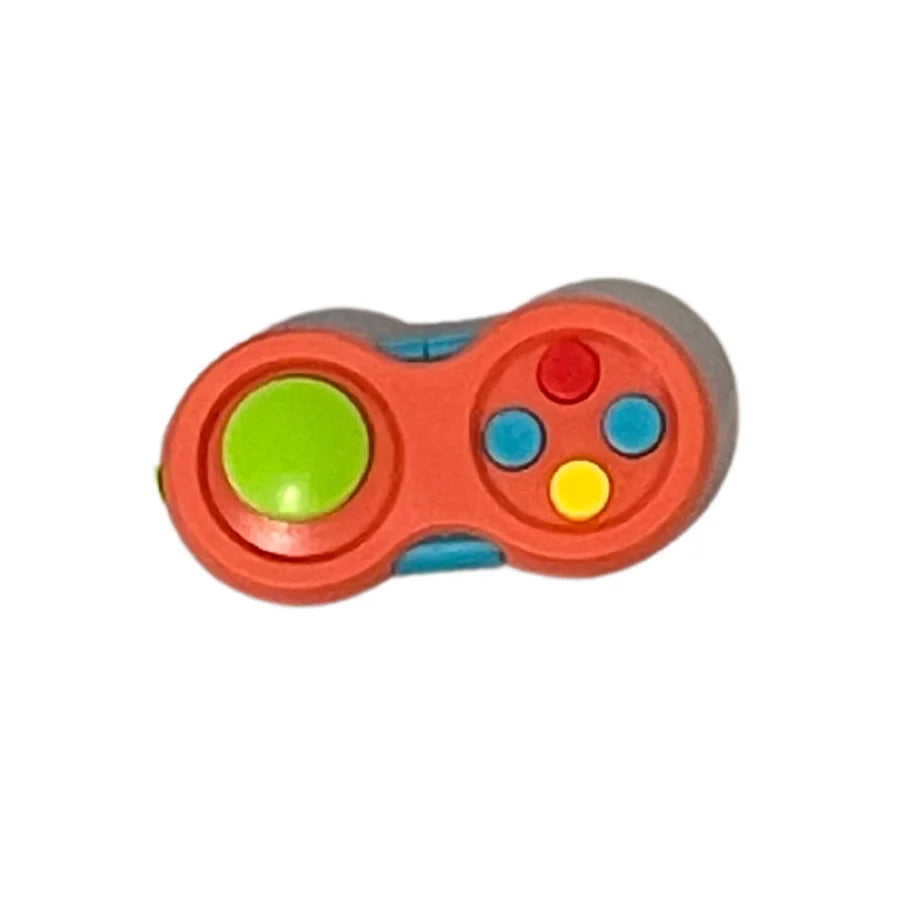Red Fidget Pad with red and green and blue buttons