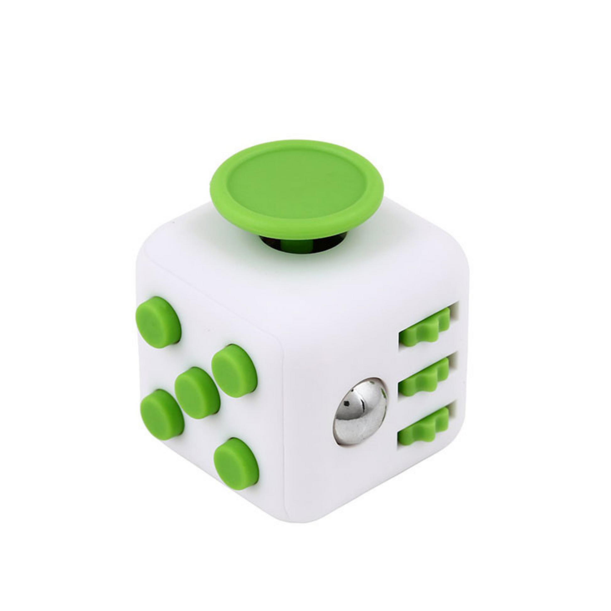 white green fidget cube