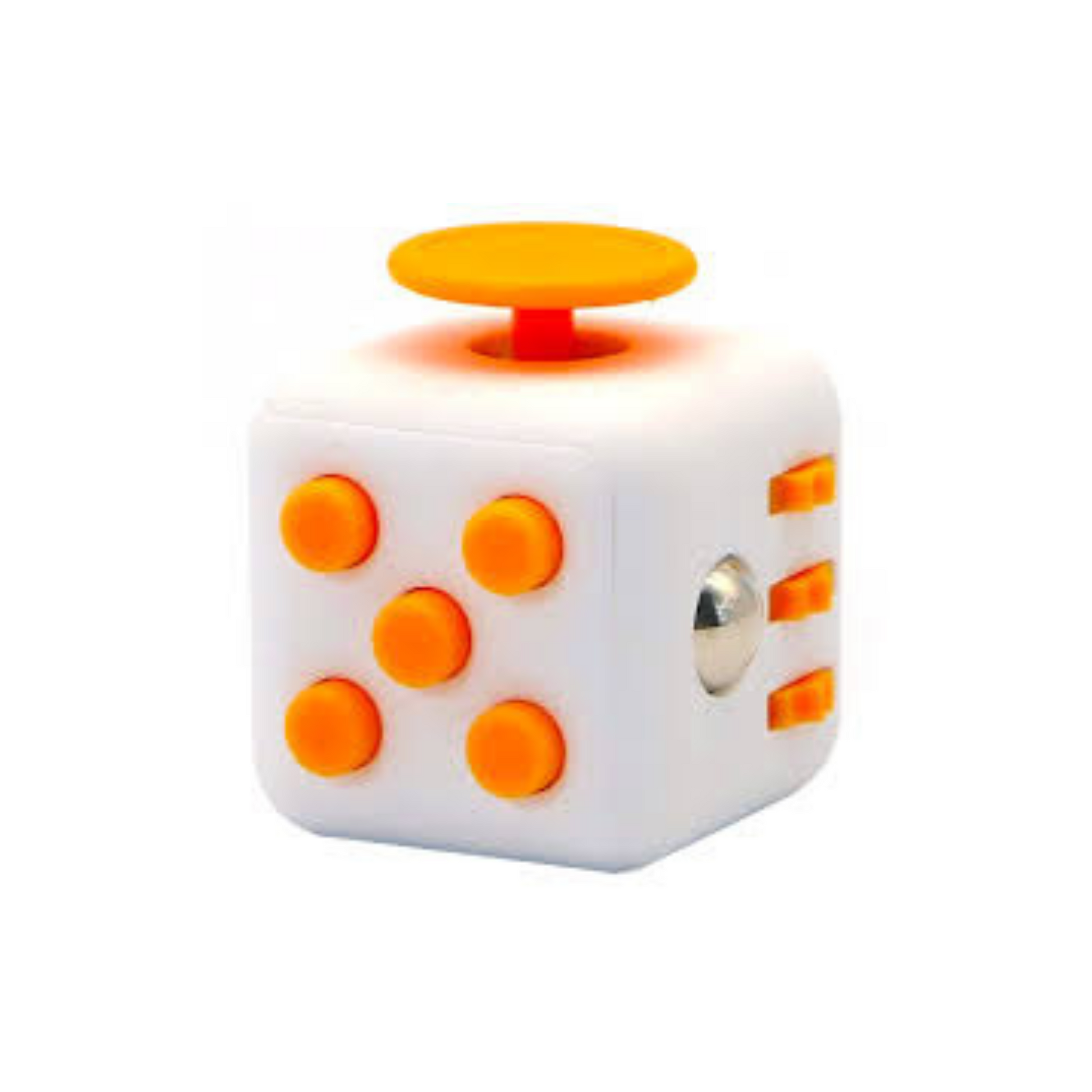 white orange fidget cube