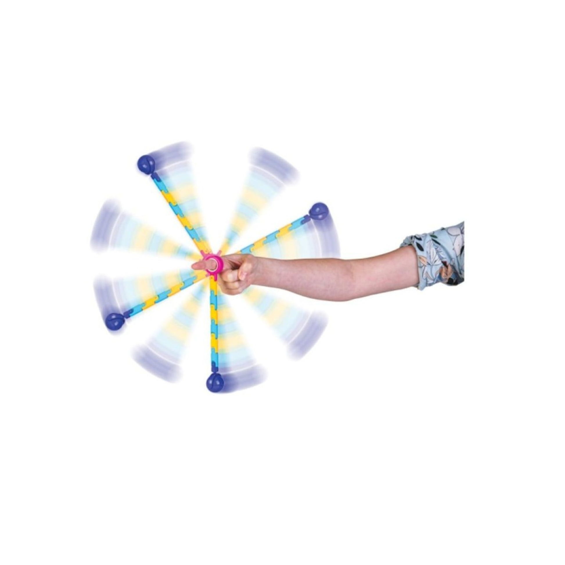 A Whirling Spinner spinning on a finger, a span of about 20cm going faast its blurry.