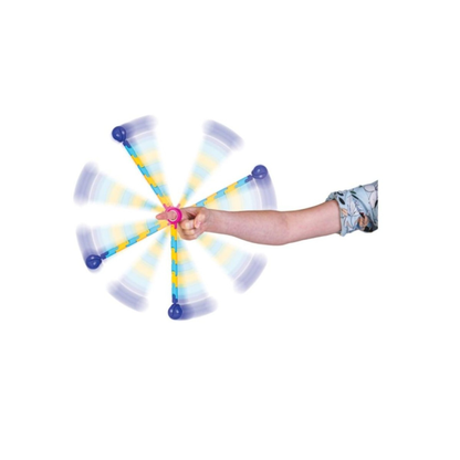 A Whirling Spinner spinning on a finger, a span of about 20cm going faast its blurry.