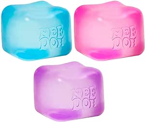 nice cube by nee doh pink, blue purple cube squishy fidget