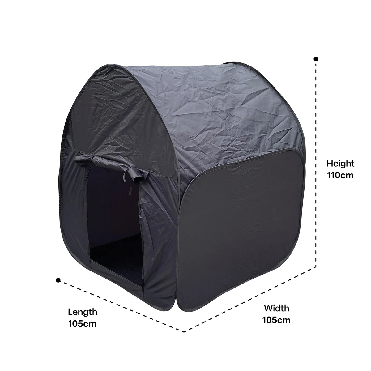black pop up sensory tent size