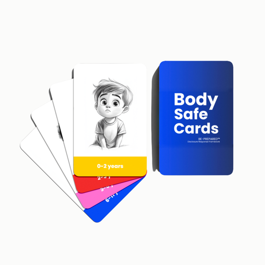 Body Safe Cards - John Cardamone - Picture is of the cards, with on showing a bow in grey and white picture.
