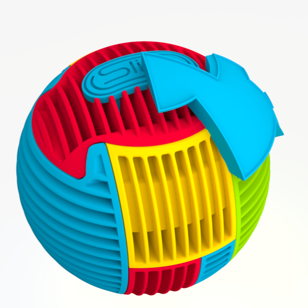 Slida Snap and wrap 3d interlocking fidget puzzle whole with one piece