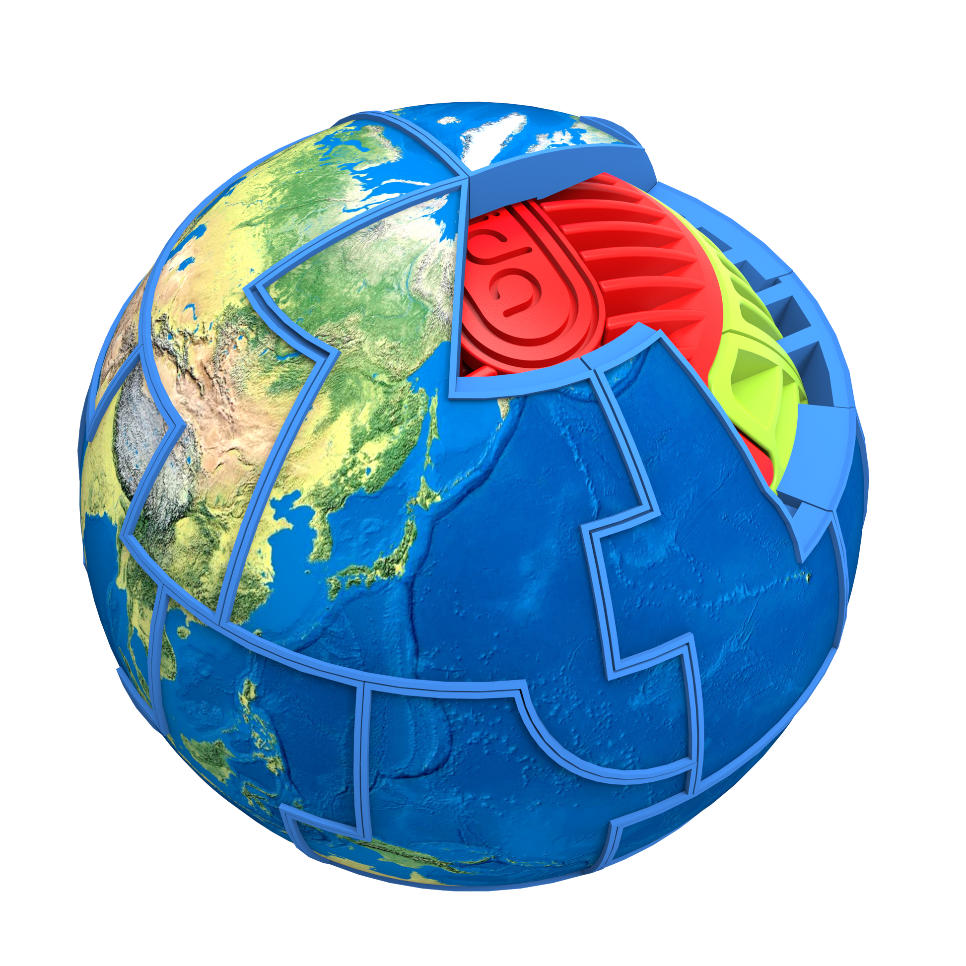 Slida Snap and wrap 3d interlocking fidget puzzle with earth pieces on