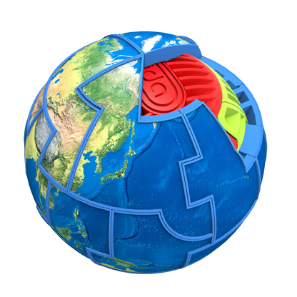 Slida Snap and wrap 3d interlocking fidget puzzle with earth pieces on