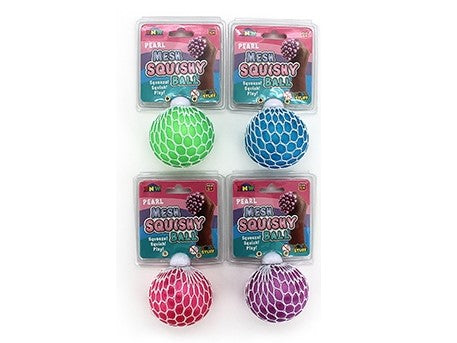 Squishy Ball in Mesh Pearl Colours – Sensory Street