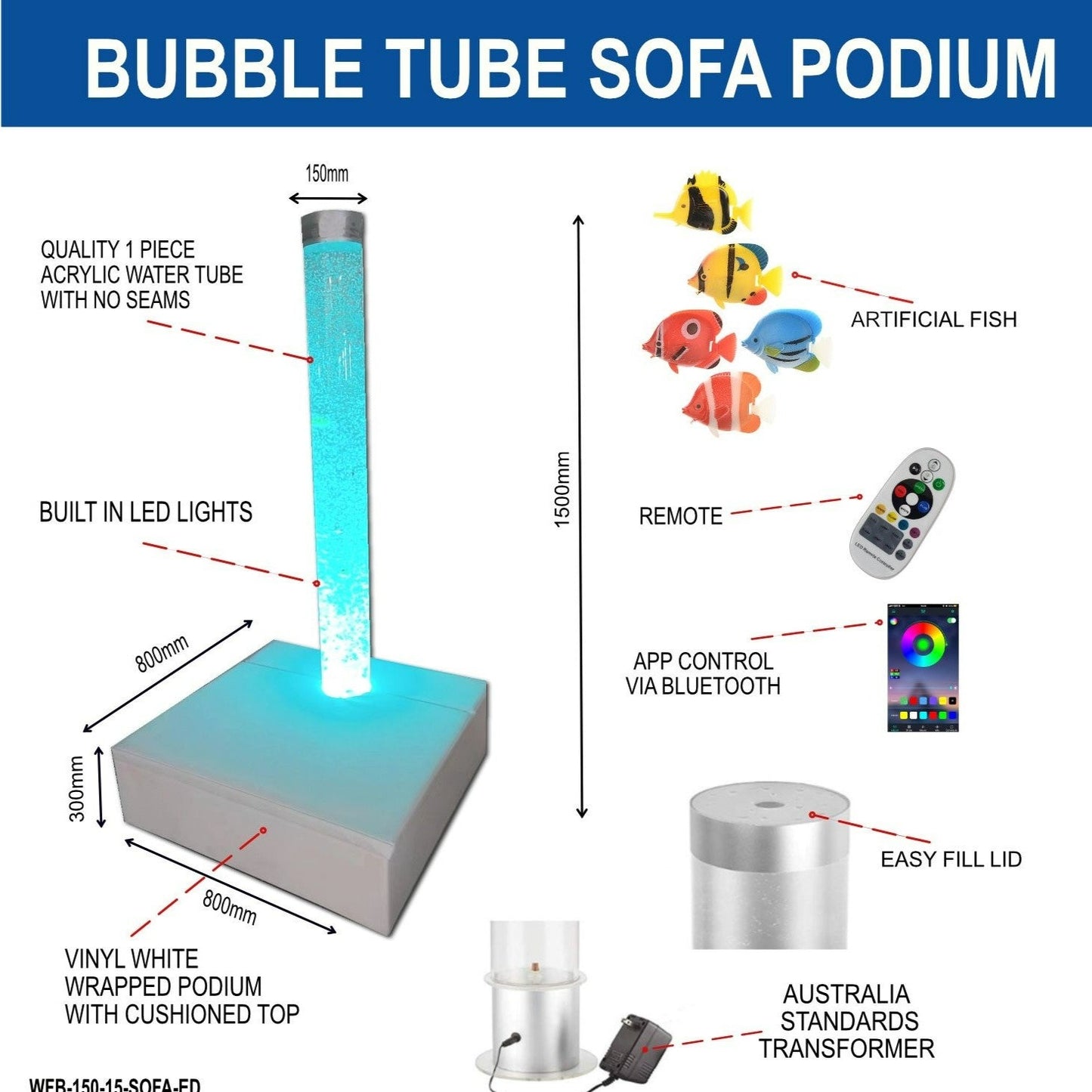 Bubble Tube Podium Specs