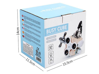 Busy Block boxWooden Montessori Busy Block Cube in box
