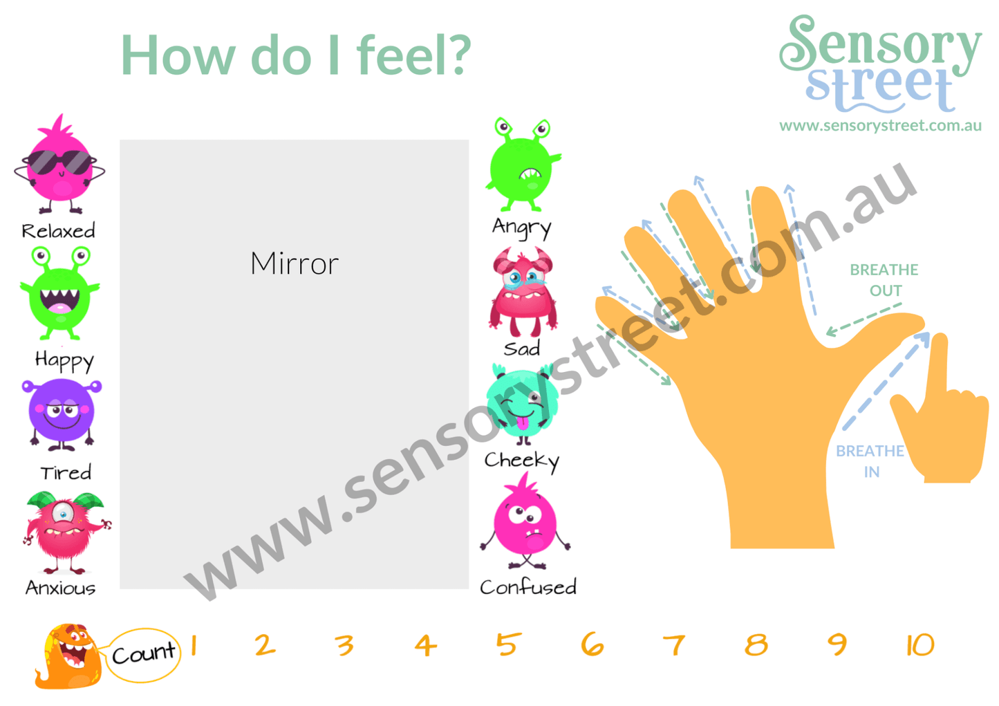 Hand Tracing Slow Breathing Poster