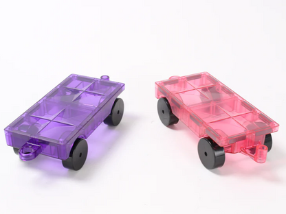 Magnetic Tiles Car set pink purple