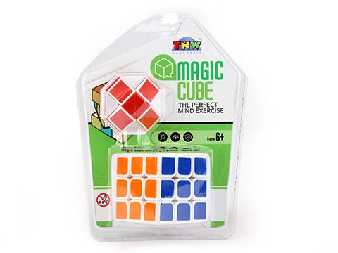 Magic cube and snake puzzle