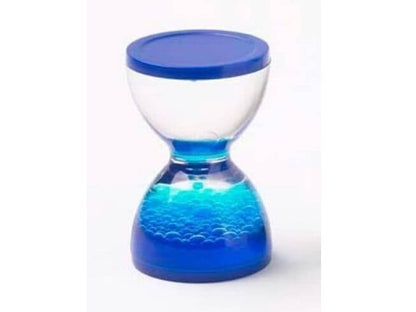Small hourglass liquid timer blue
