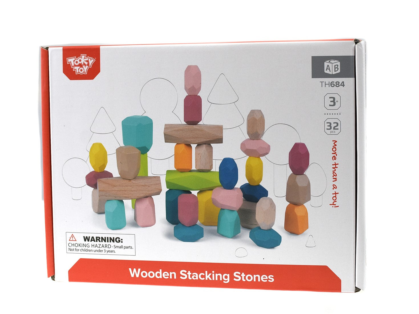 Eleganter Wooden Stacking Stones 32pc