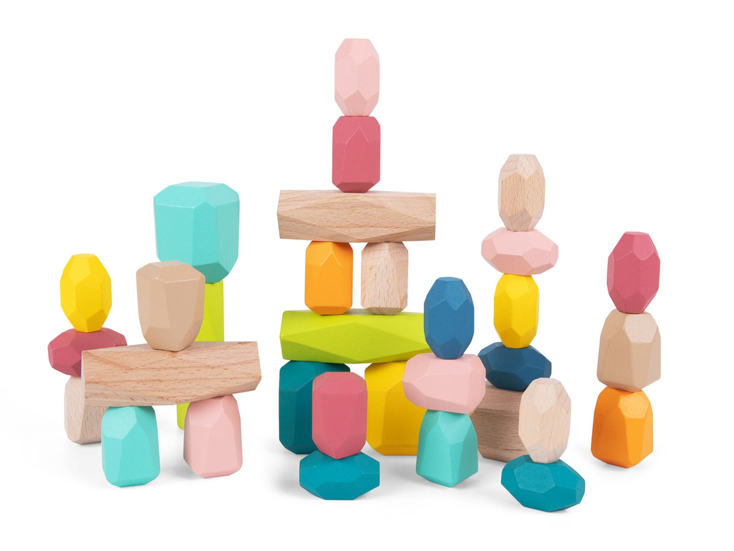 Tooky Toy Wooden Stacking Stones 32 pieces