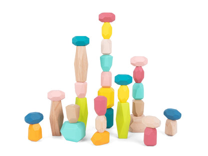 Tooky Toy Wooden Stacking Stones Various Sizes